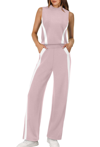 Mock Neck Wide Leg Lounge Set – Effortless Travel Outfit for Women The Nichole Collection