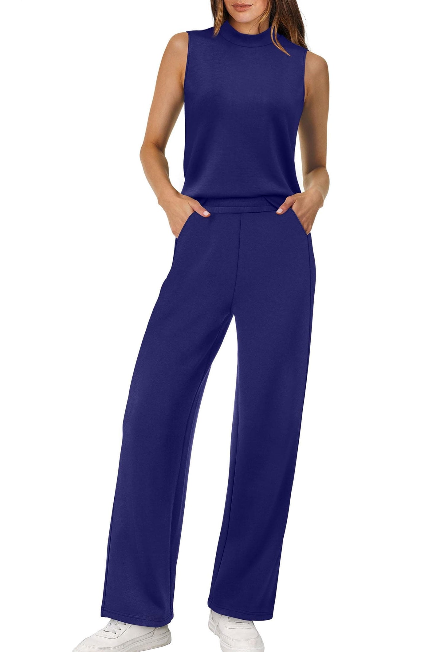 Mock Neck Wide Leg Lounge Set – Effortless Travel Outfit for Women The Nichole Collection