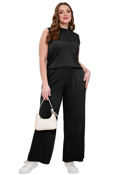 Mock Neck Wide Leg Lounge Set – Effortless Travel Outfit for Women The Nichole Collection