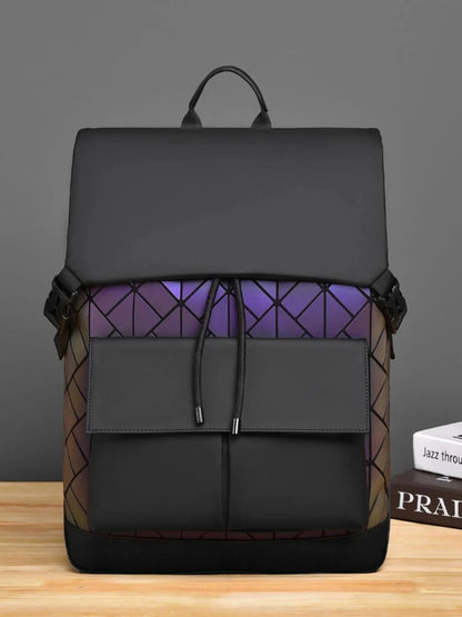 Modern Drawstring Backpack Bag Backpacks Laser Black / One Size The Nichole Collection