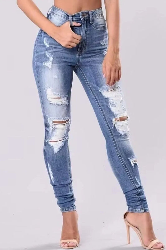 Nichole Distressed Skinny Jeans Plus Size Light / S The Nichole Collection