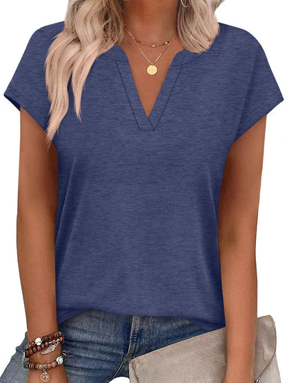 Notched Short Sleeve T-Shirt The Nichole Collection
