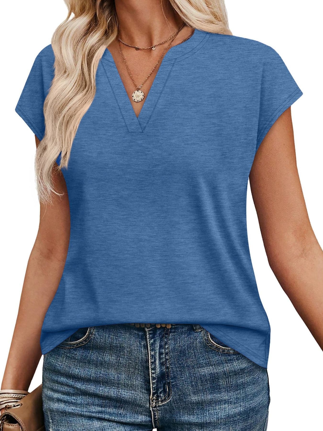 Notched Short Sleeve T-Shirt The Nichole Collection