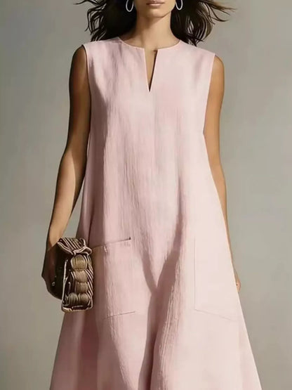 Notched Sleeveless Maxi Dress The Nichole Collection