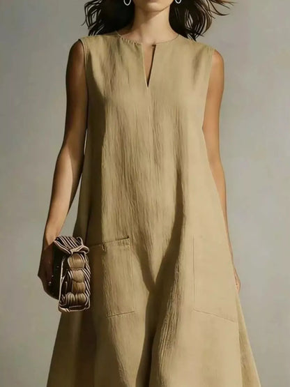 Notched Sleeveless Maxi Dress The Nichole Collection