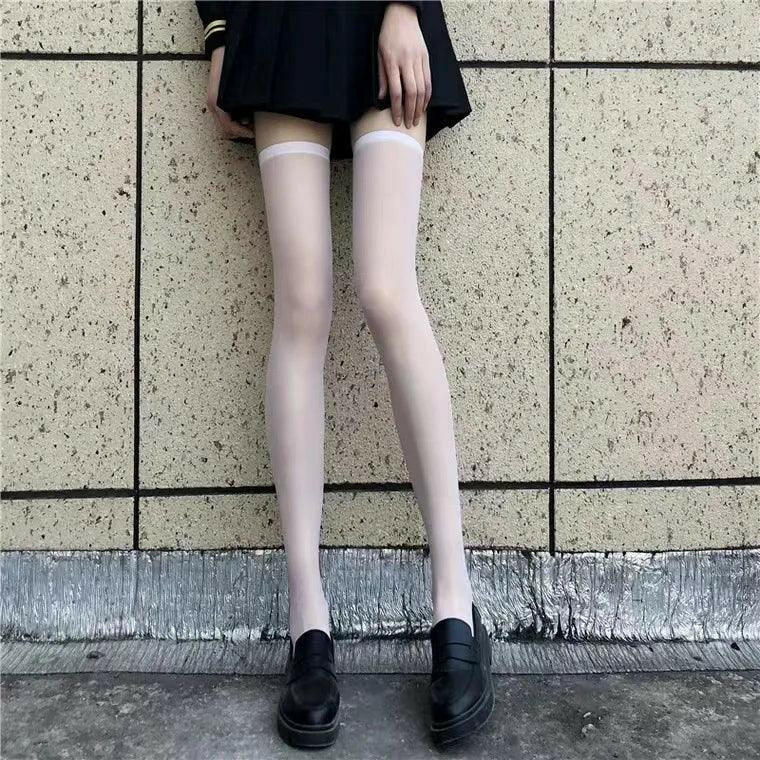 Nylon Fishnet Pantyhose with Floral Pattern Pantyhose 15 white stocking / one size Nylon