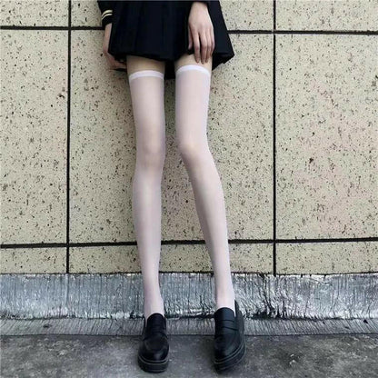 Nylon Fishnet Pantyhose with Floral Pattern Pantyhose 15 white stocking / one size Nylon