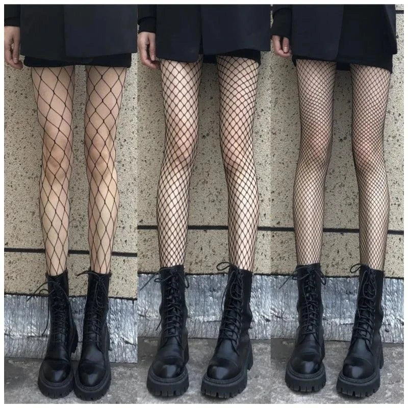 Nylon Fishnet Pantyhose with Floral Pattern Pantyhose Nylon