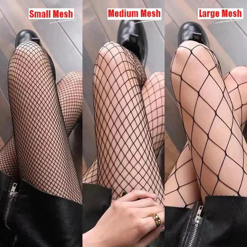 Nylon Fishnet Pantyhose with Floral Pattern Pantyhose Nylon