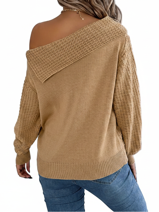 Off-Shoulder Cable Knit Sweater The Nichole Collection - Official Site