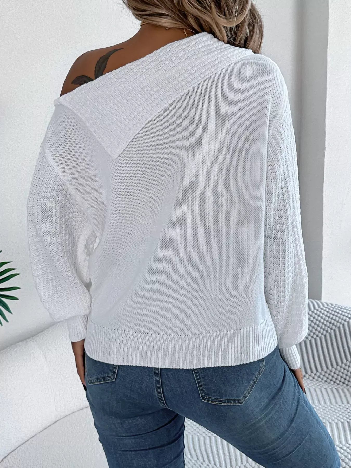 Off-Shoulder Cable Knit Sweater The Nichole Collection - Official Site