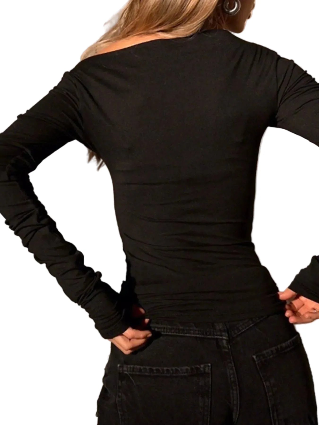 Off-Shoulder Ruched Long Sleeve T-Shirt Shirts & Tops The Nichole Collection - Official Site
