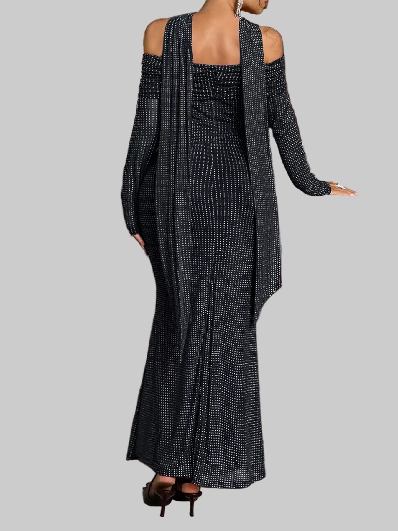 Off-Shoulder Scarf Bodycon Maxi Dress The Nichole Collection