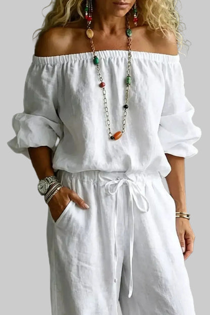 Off-Shoulder Top and Pants Set The Nichole Collection - Official Site