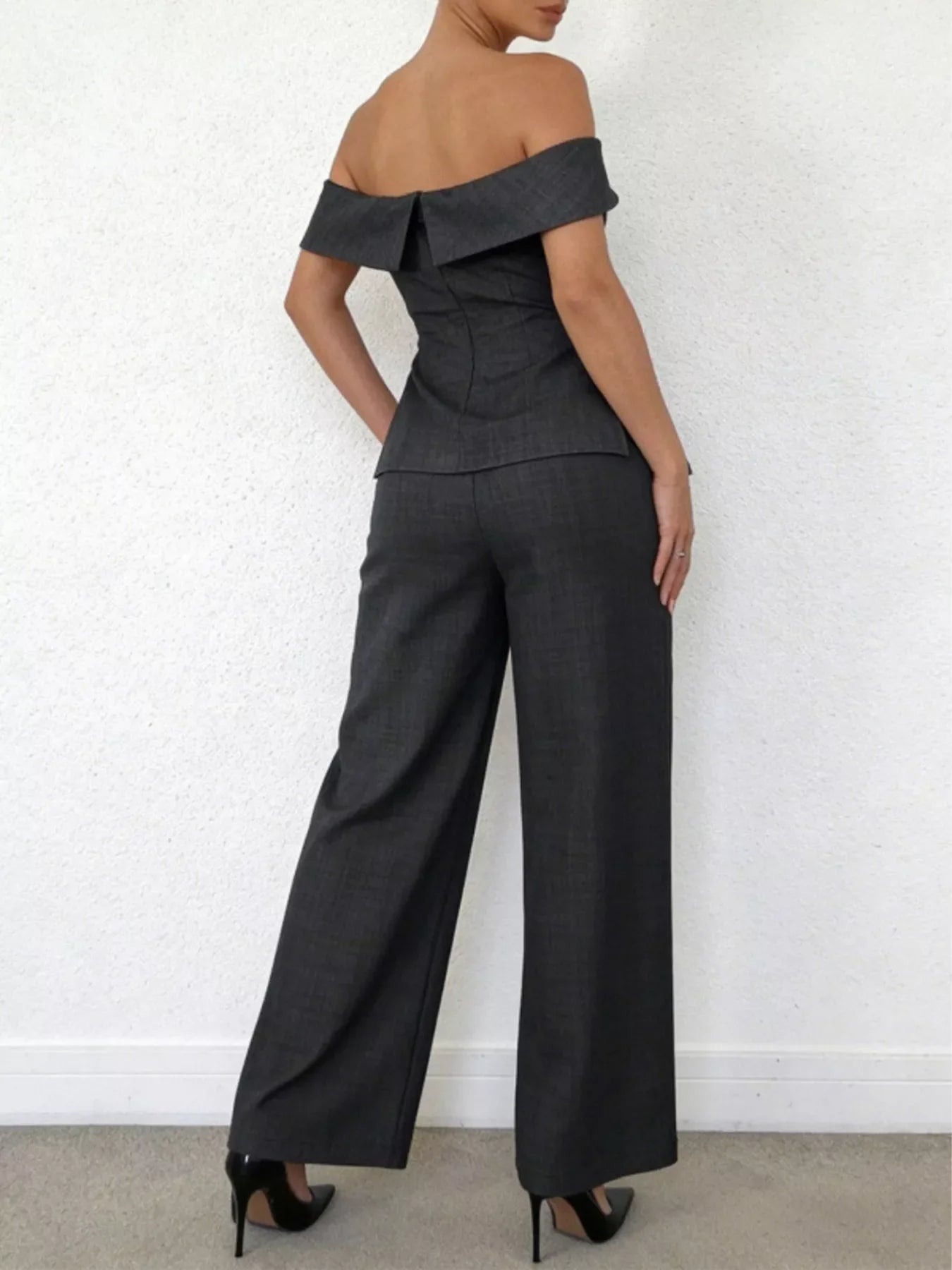 Off-Shoulder Top and Wide-Leg Pants Set The Nichole Collection - Official Site