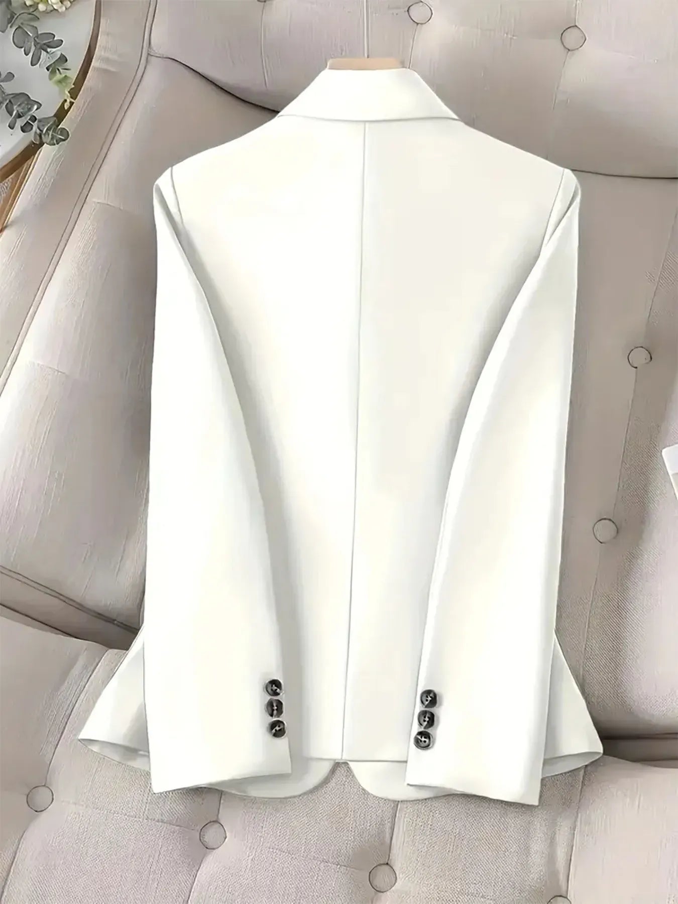 One-Button Blazer with Pockets - Blue / S