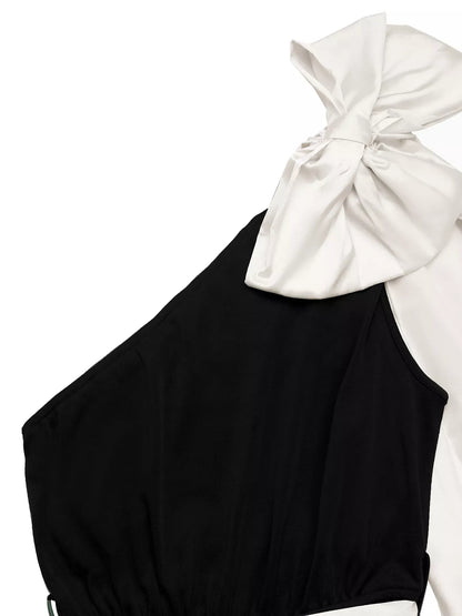 One-Shoulder Bowknot Wide Leg Jumpsuit The Nichole Collection