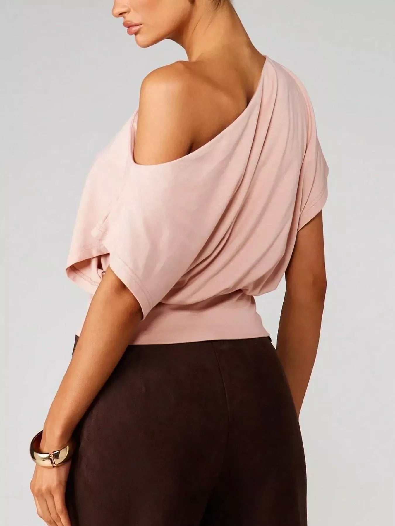 One Shoulder Crop T-Shirt The Nichole Collection - Official Site