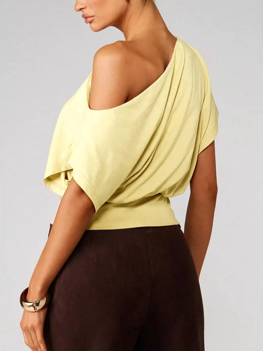 One Shoulder Crop T-Shirt The Nichole Collection - Official Site