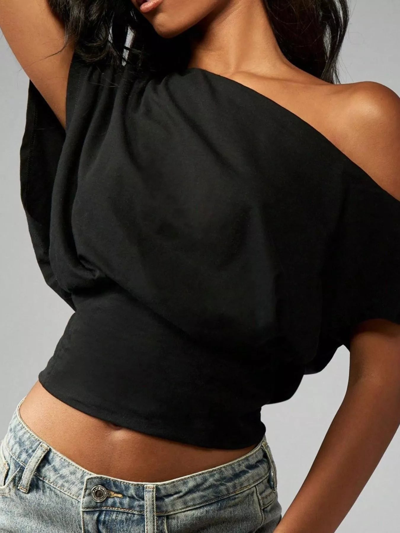 One Shoulder Crop T-Shirt The Nichole Collection - Official Site