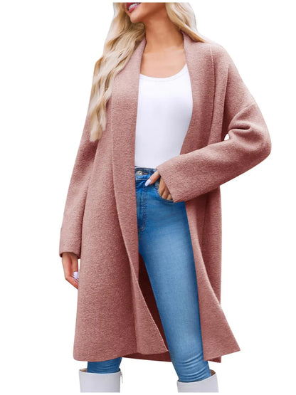 Open Front Longline Coat Pink / S The Nichole Collection
