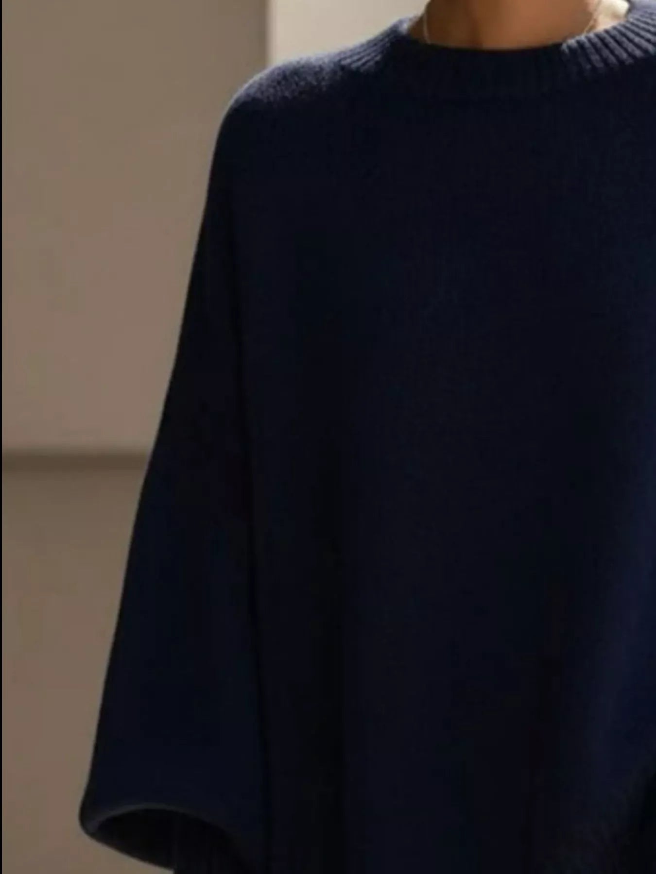 Oversized Batwing Sleeve Round Neck Sweater The Nichole Collection