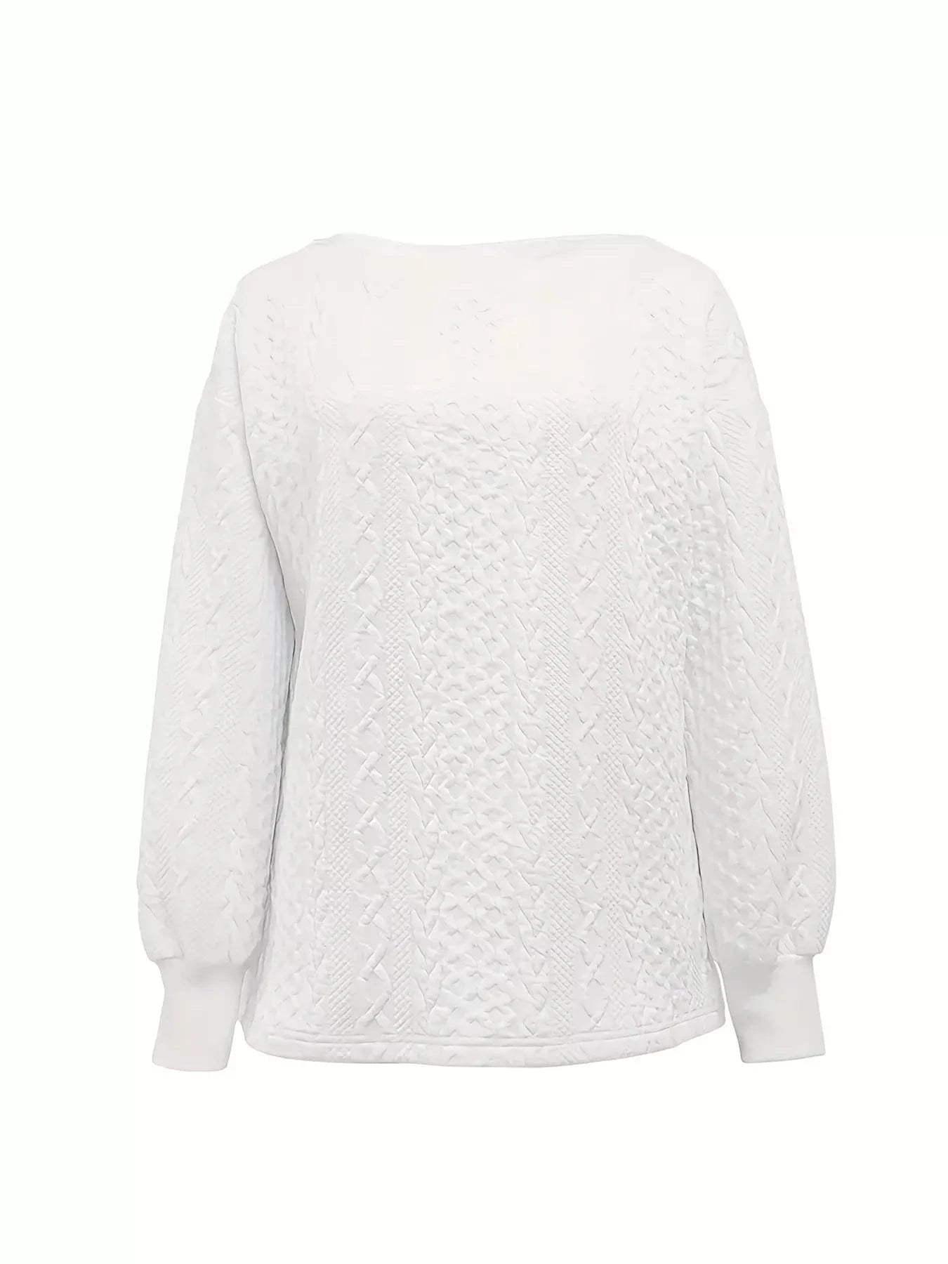 Oversized Textured Long Sleeve Sweatshirt Sweatshirt The Nichole Collection