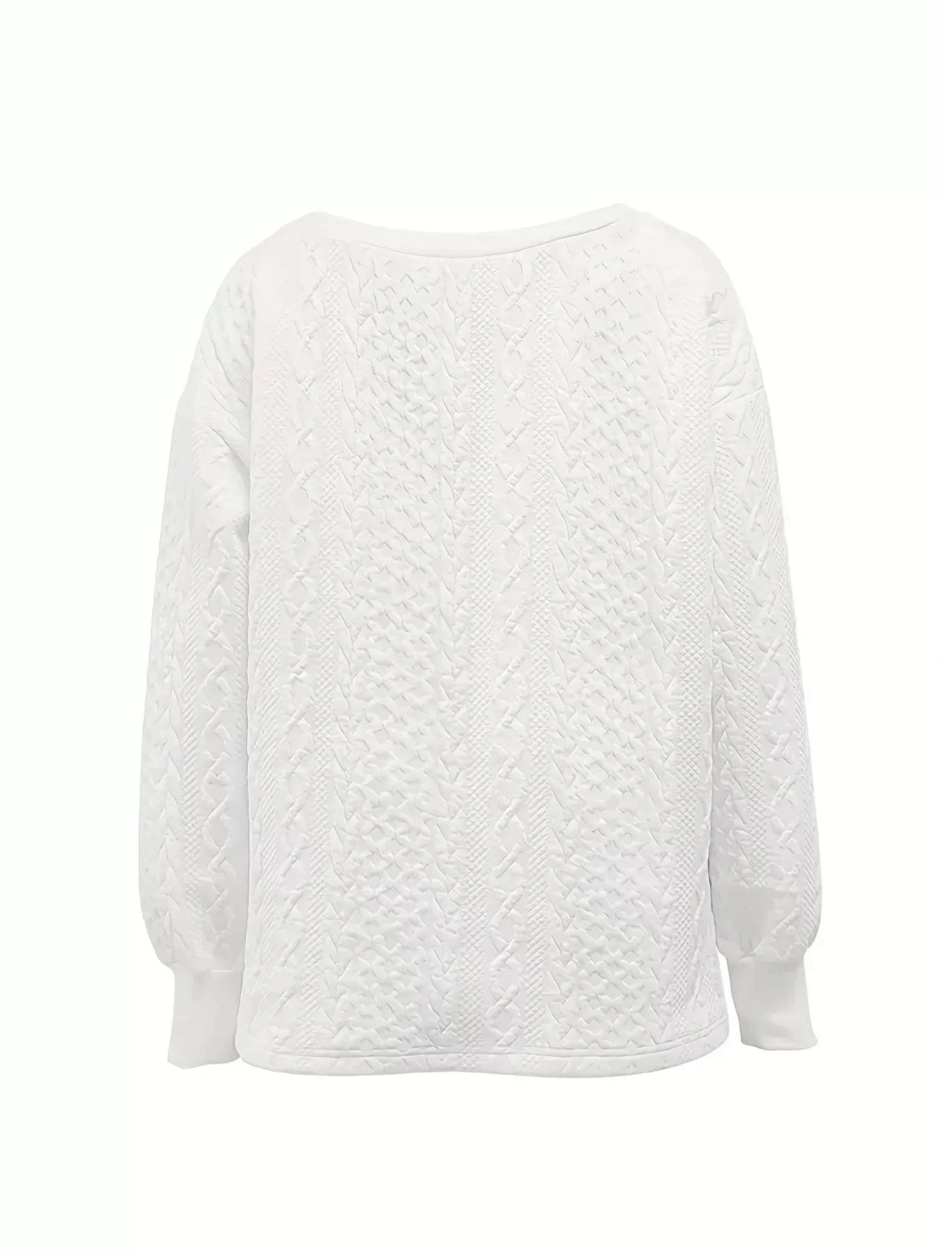 Oversized Textured Long Sleeve Sweatshirt Sweatshirt The Nichole Collection