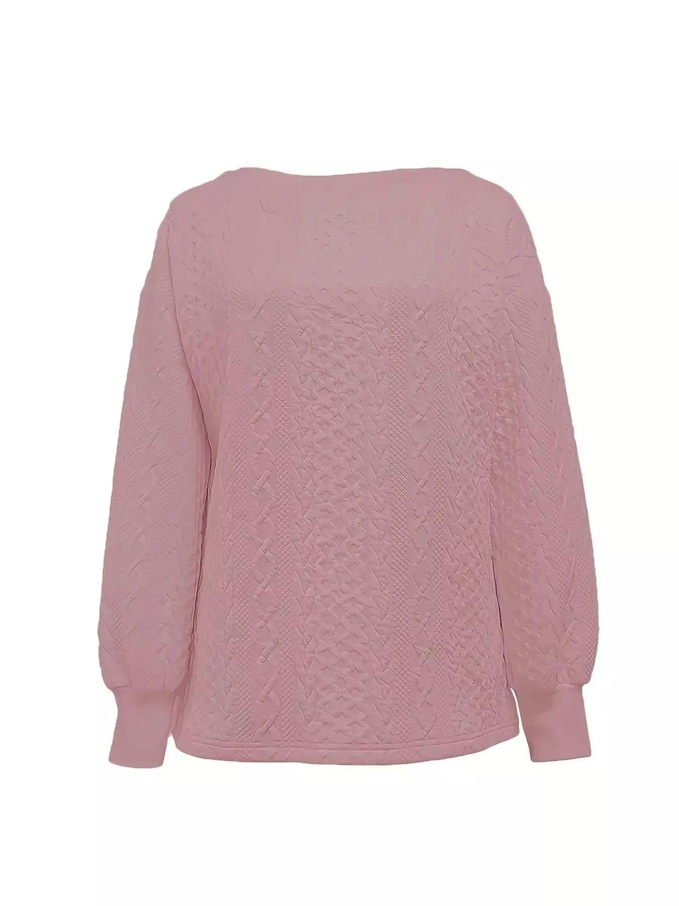 Oversized Textured Long Sleeve Sweatshirt Sweatshirt The Nichole Collection