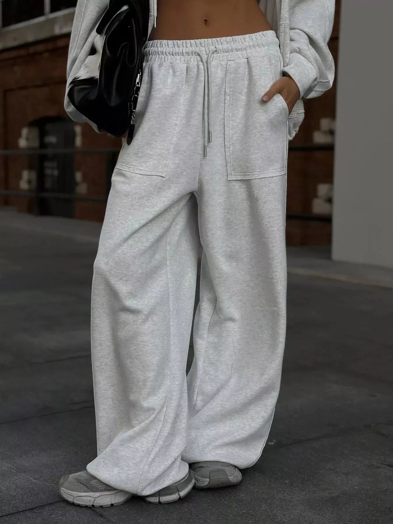 Oversized Zip-Up Hoodie and Wide-Leg Pants Set The Nichole Collection - Official Site
