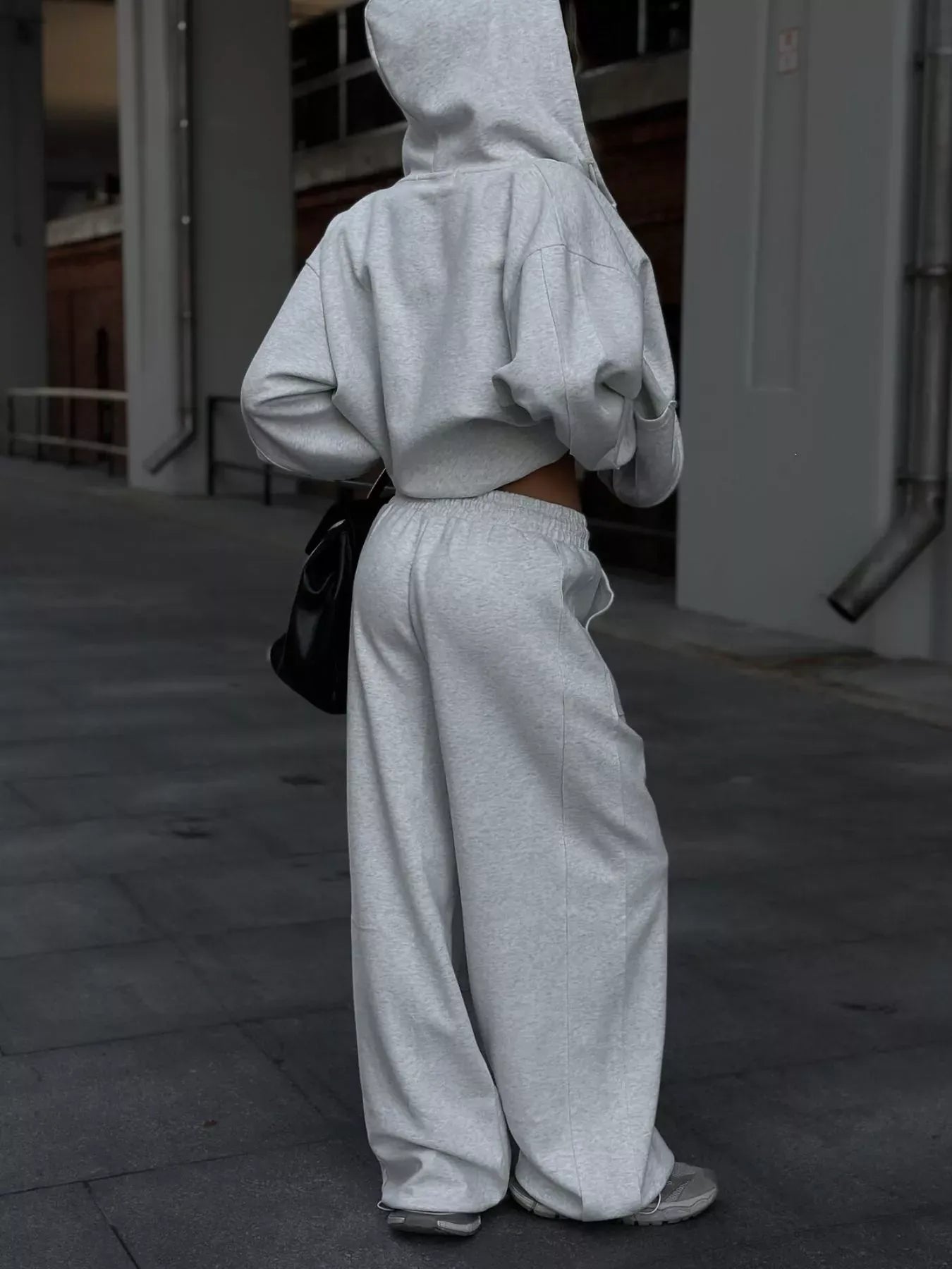 Oversized Zip-Up Hoodie and Wide-Leg Pants Set The Nichole Collection - Official Site