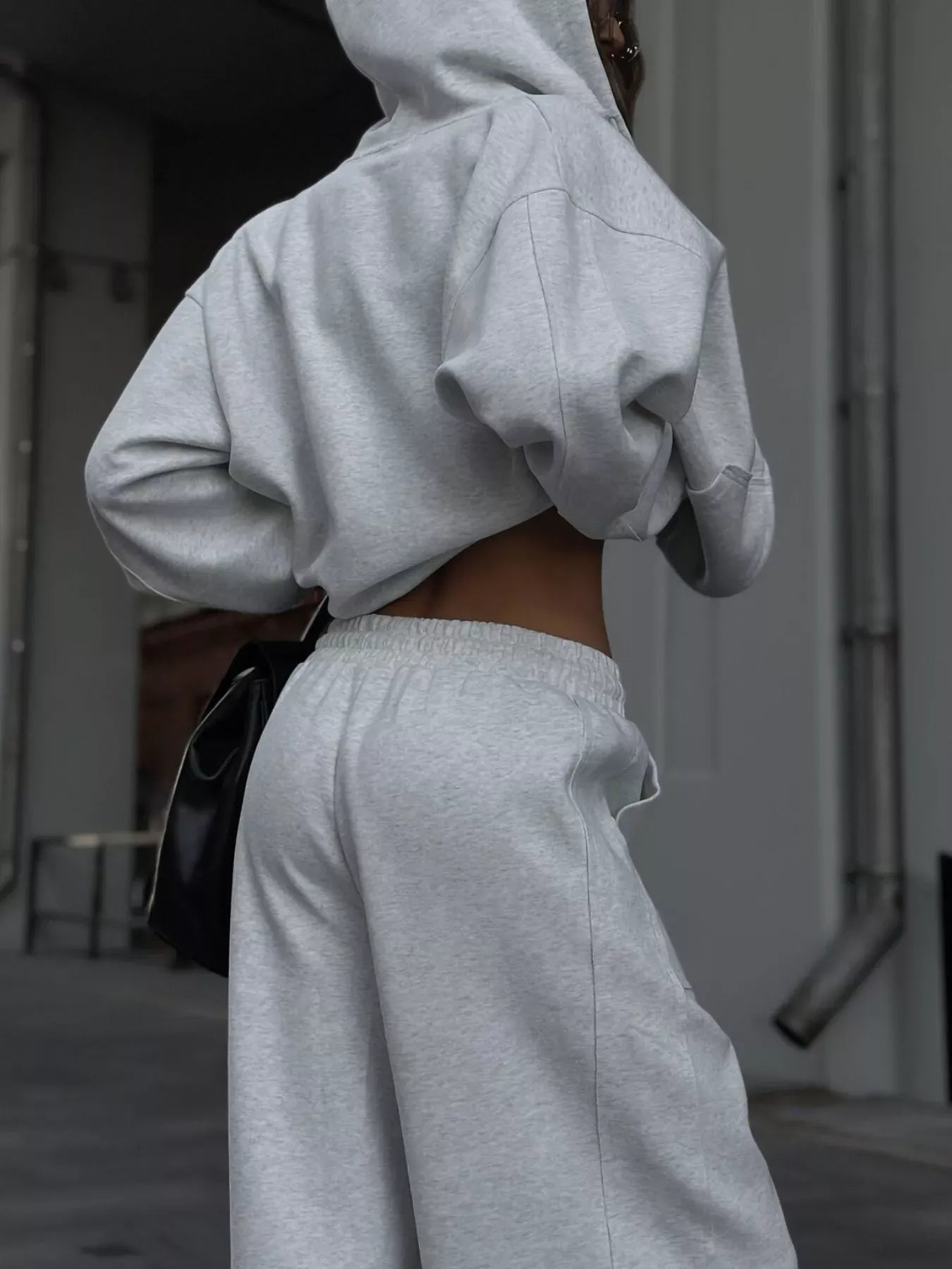 Oversized Zip-Up Hoodie and Wide-Leg Pants Set The Nichole Collection - Official Site