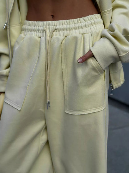 Oversized Zip-Up Hoodie and Wide-Leg Pants Set The Nichole Collection - Official Site