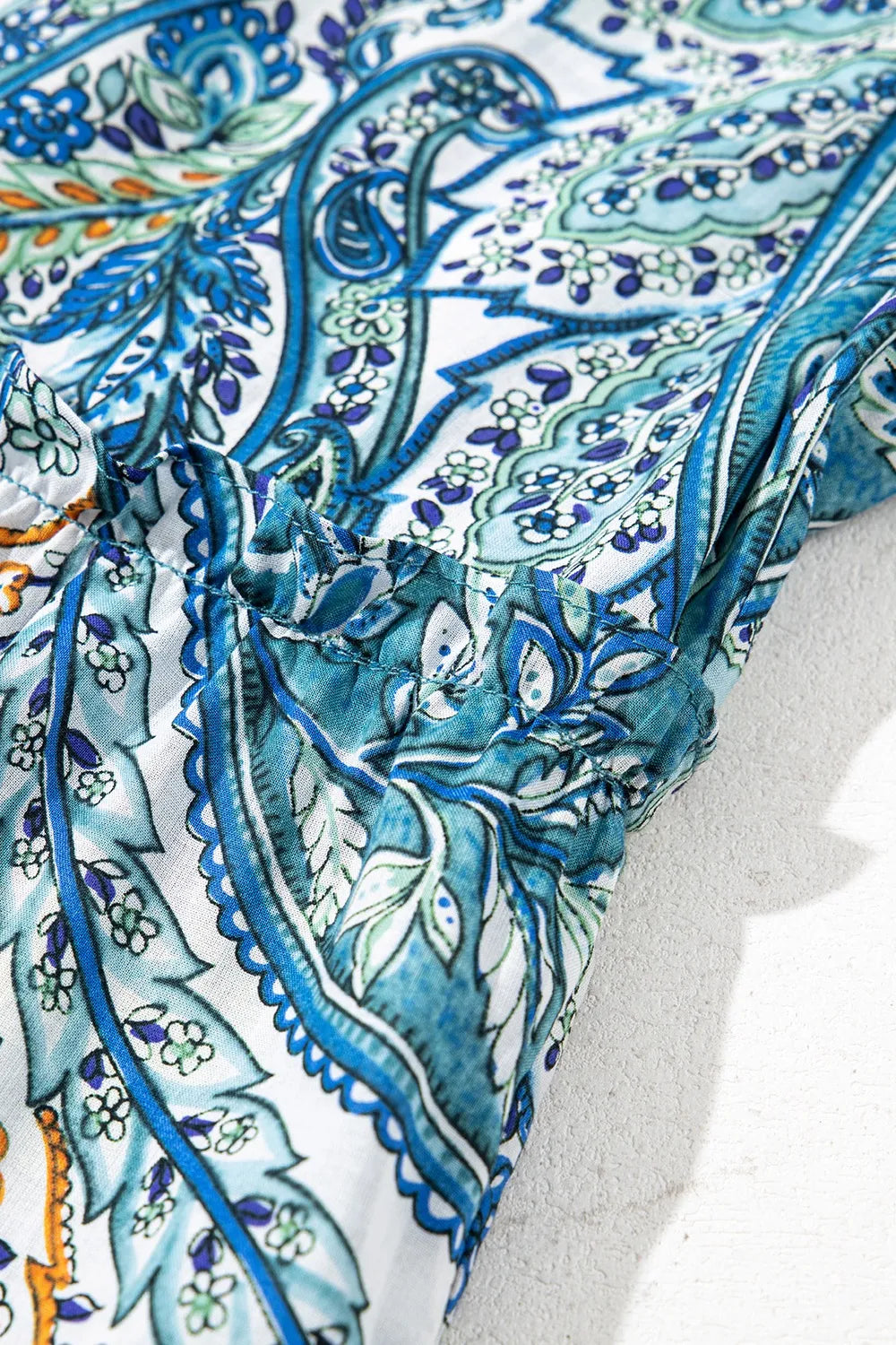 Paisley Floral V Neck Short Sleeve Mini Dress Mini Dresses The Nichole Collection - Official Site