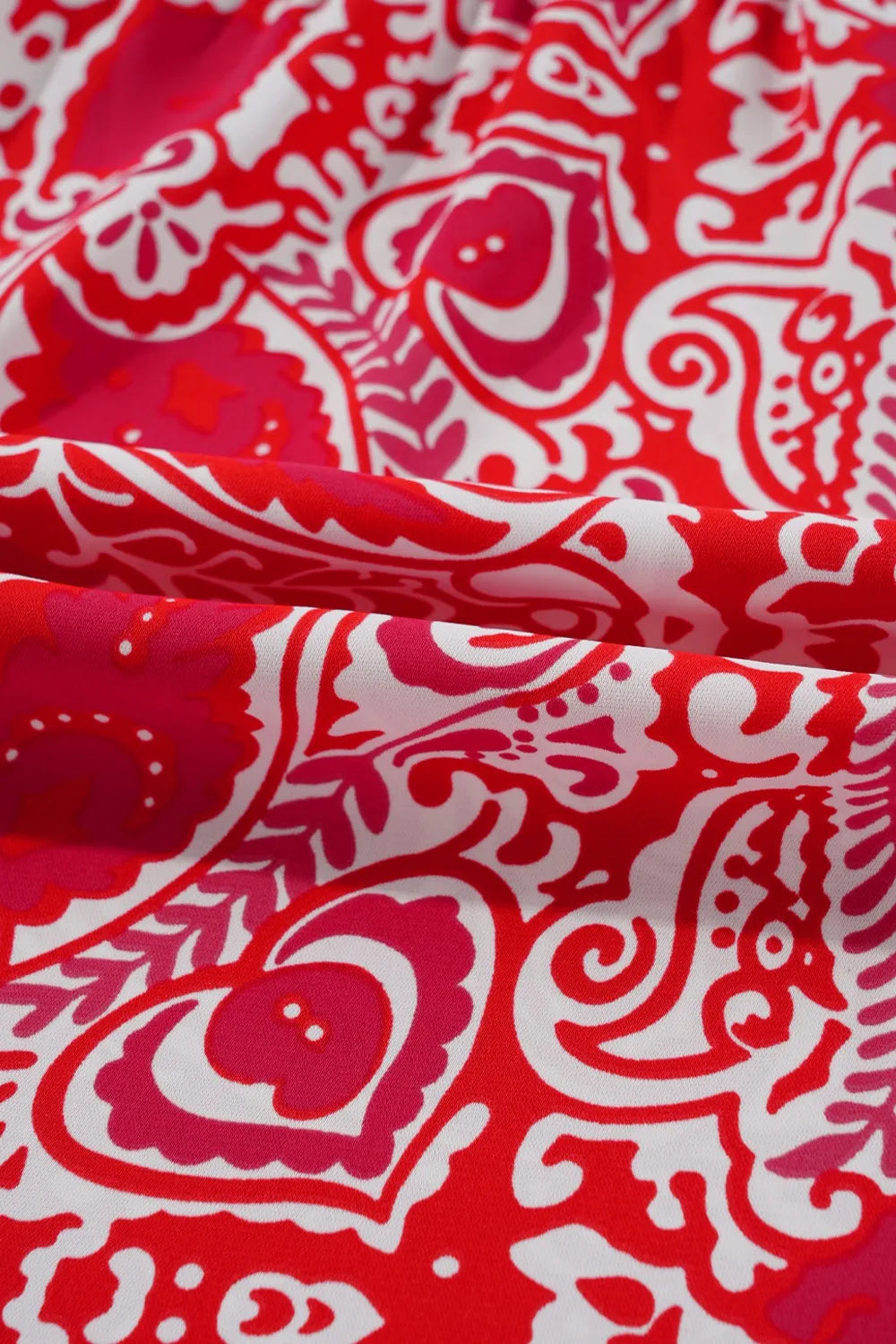 Paisley Print Side Slit Puff Sleeve High Waist Maxi Dress Maxi Dresses The Nichole Collection - Official Site