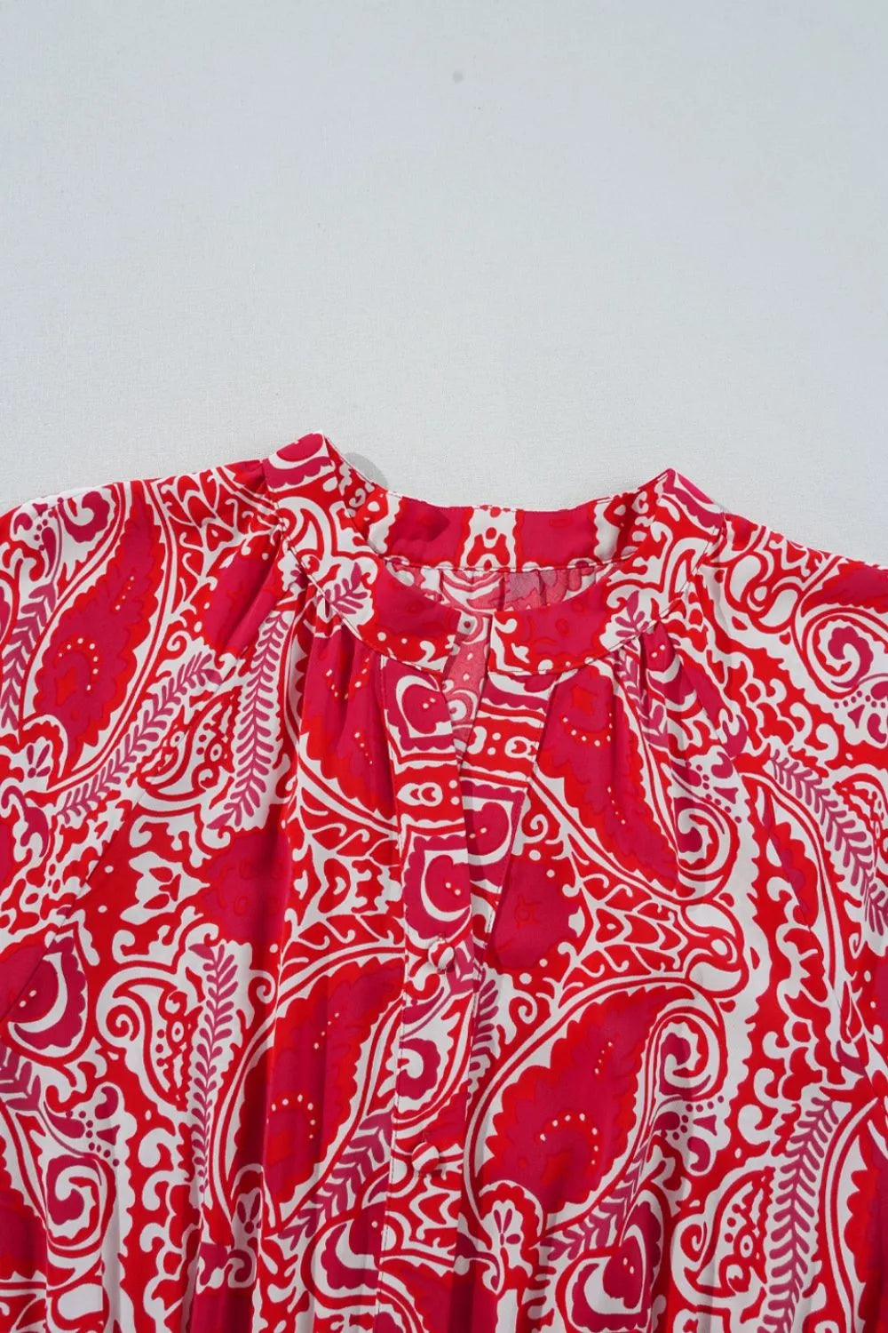 Paisley Print Side Slit Puff Sleeve High Waist Maxi Dress Maxi Dresses The Nichole Collection - Official Site
