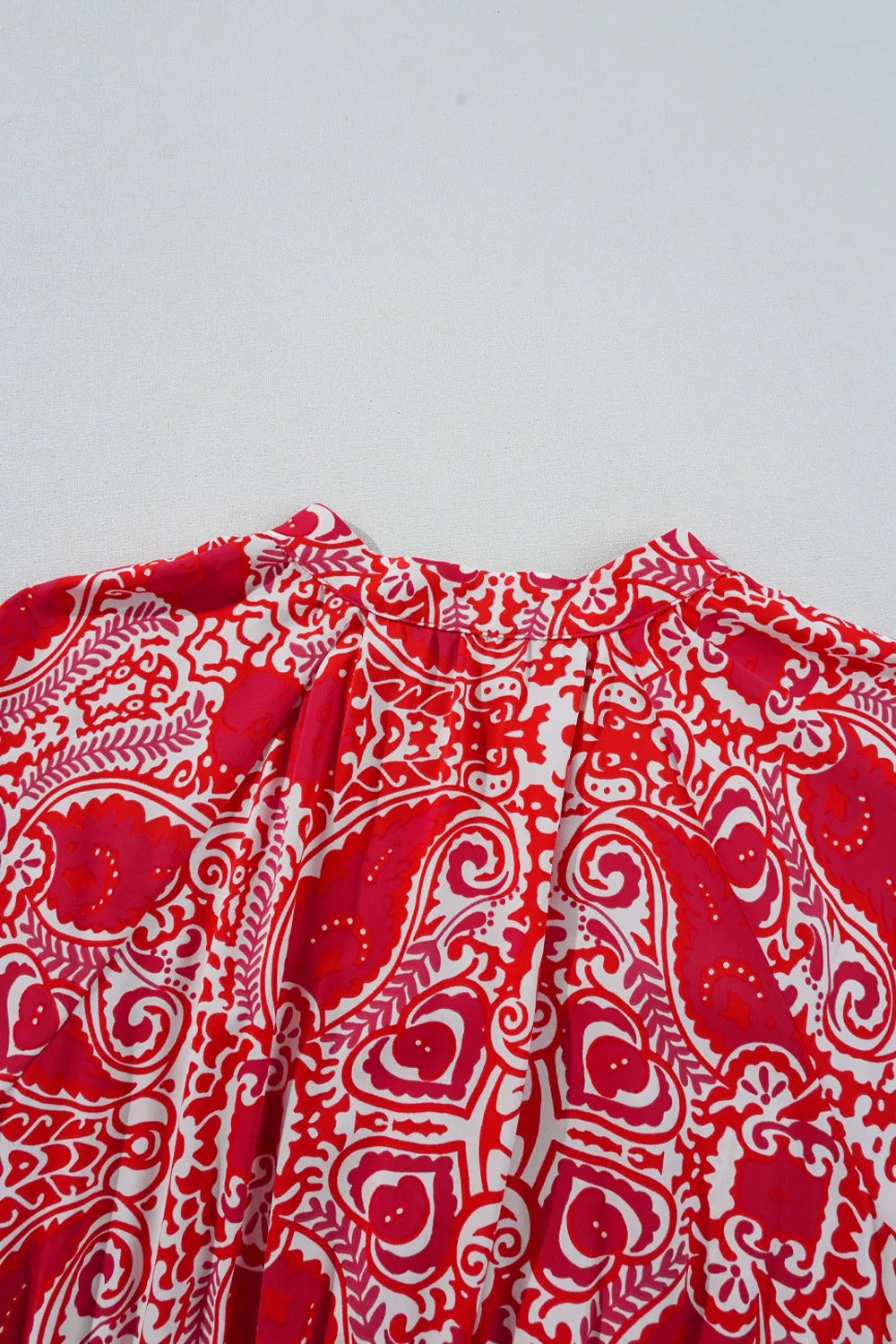 Paisley Print Side Slit Puff Sleeve High Waist Maxi Dress Maxi Dresses The Nichole Collection - Official Site
