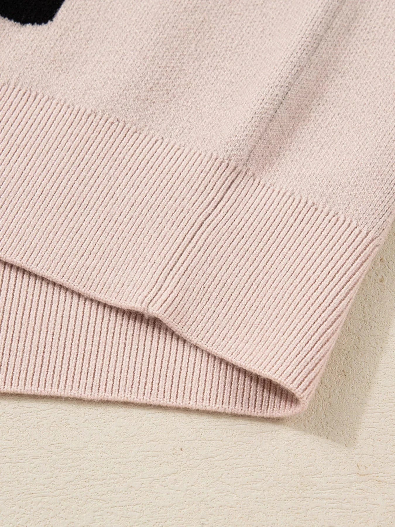 Pearl Embellished Bow Pattern Loose Sweater Sweaters The Nichole Collection