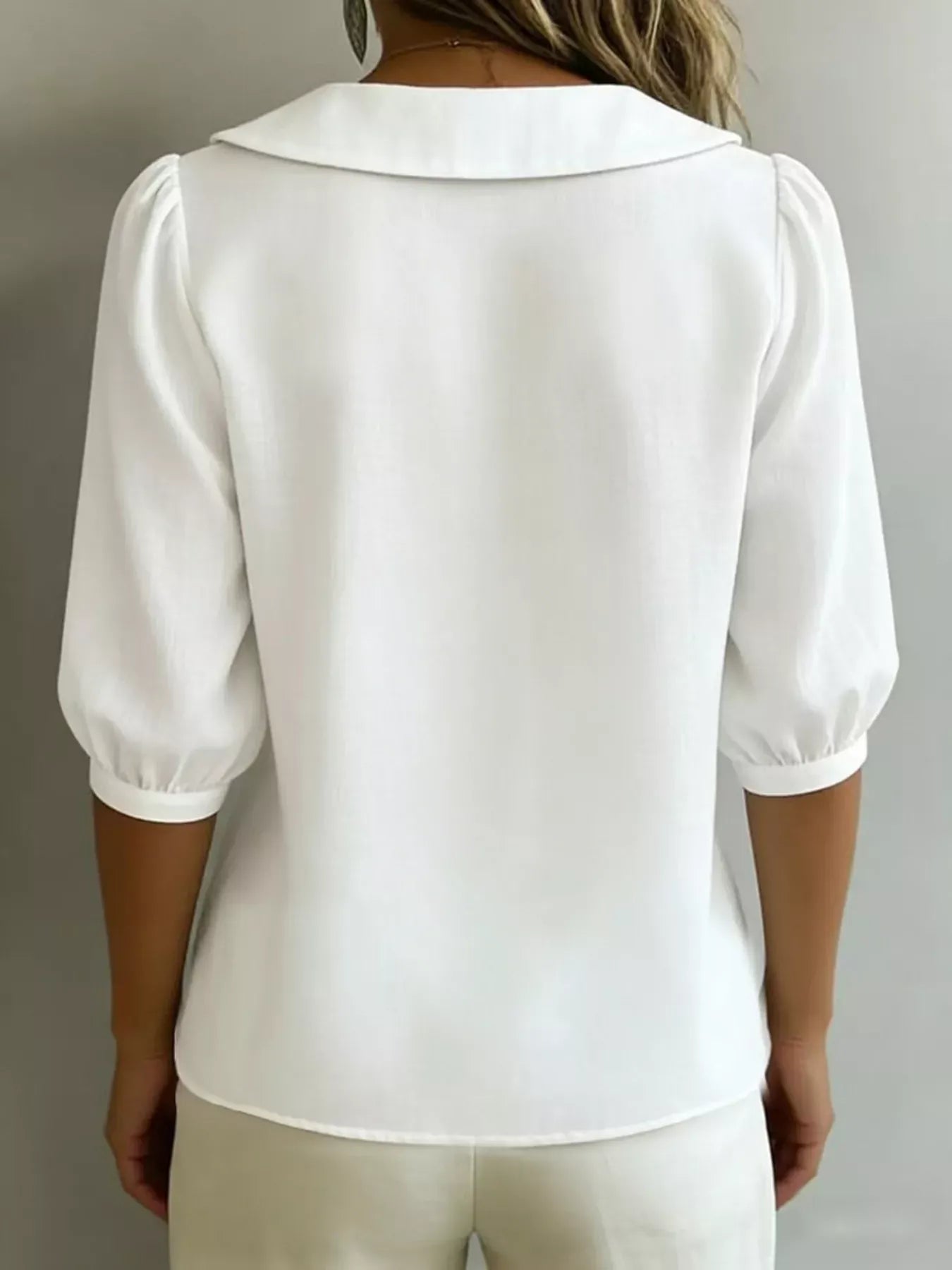 Peter Pan Collar Puff Sleeve Shirt The Nichole Collection - Official Site