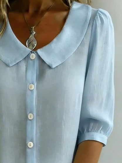 Peter Pan Collar Puff Sleeve Shirt The Nichole Collection - Official Site
