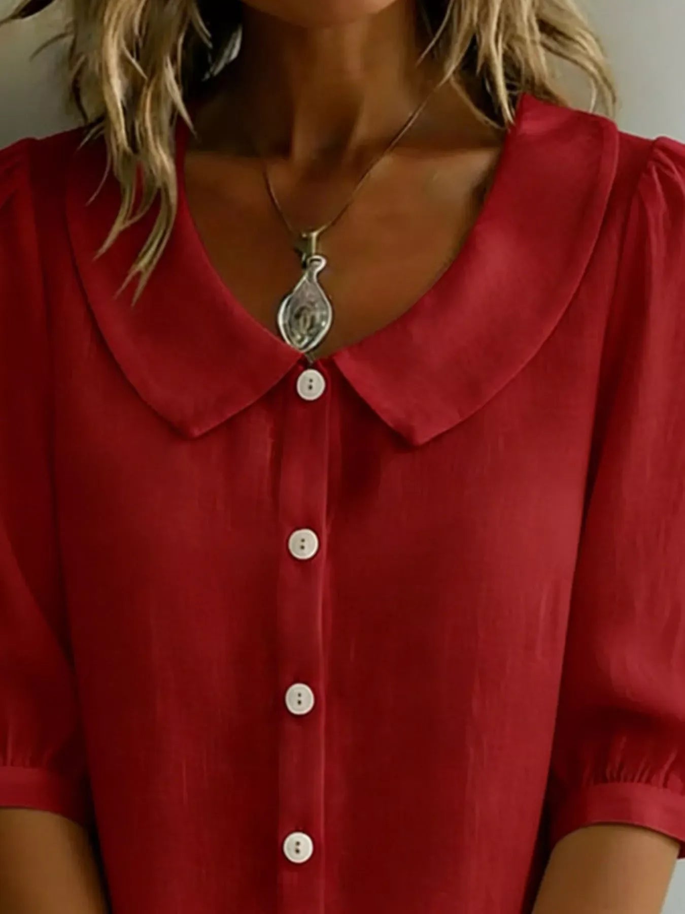 Peter Pan Collar Puff Sleeve Shirt The Nichole Collection - Official Site
