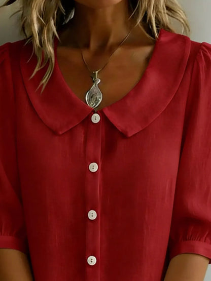 Peter Pan Collar Puff Sleeve Shirt The Nichole Collection - Official Site