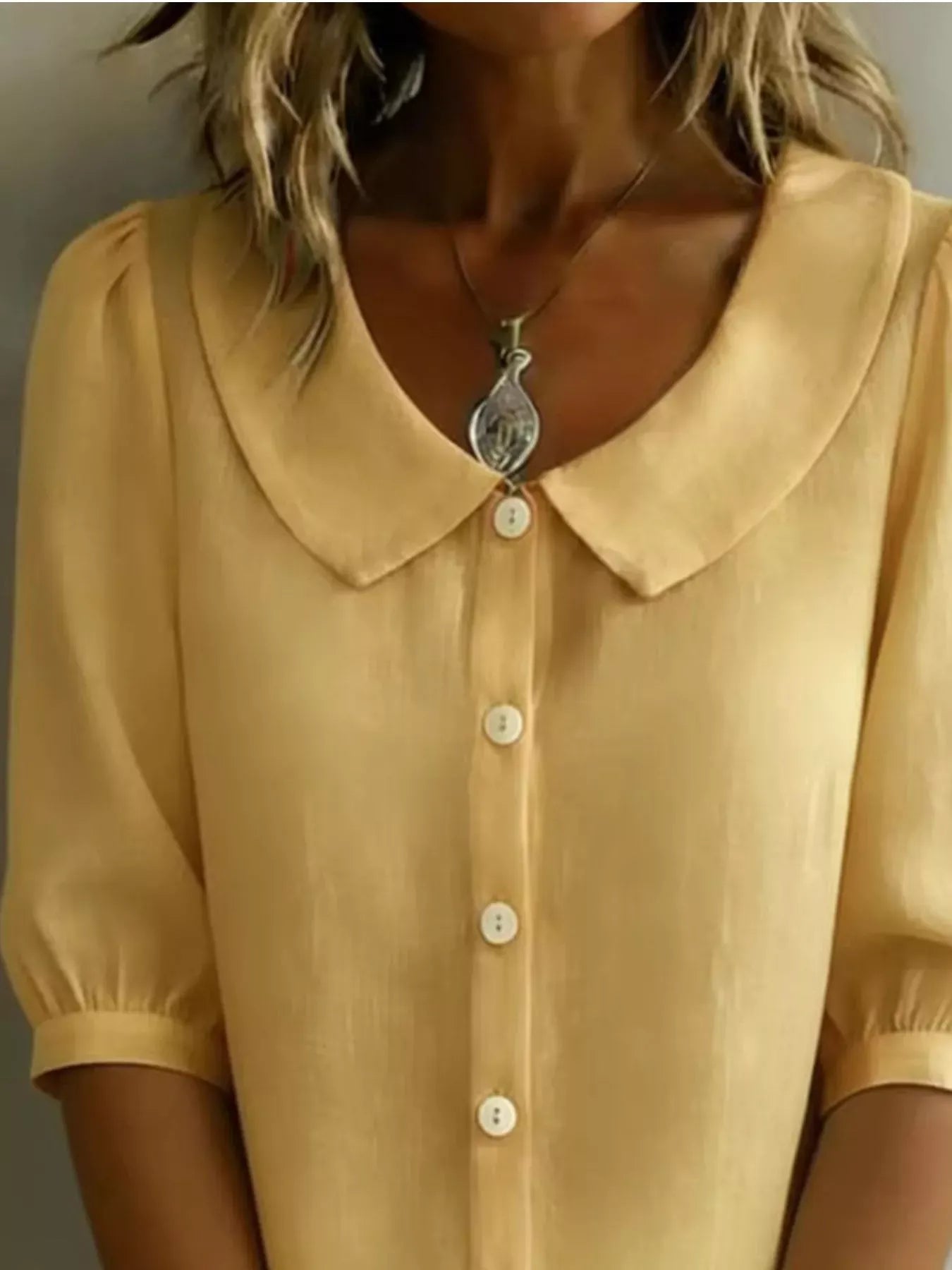 Peter Pan Collar Puff Sleeve Shirt The Nichole Collection - Official Site