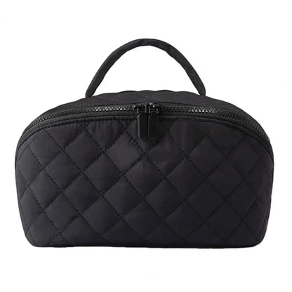 Petition Makeup Bag for Women – Lay-Flat Wide Open Cosmetic Case in Faux Leather - Limited Time Black The Nichole Collection