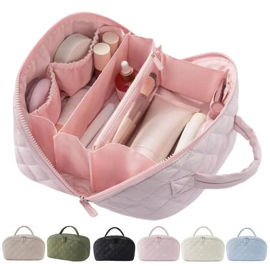 Petition Makeup Bag for Women – Lay-Flat Wide Open Cosmetic Case in Faux Leather - Limited Time The Nichole Collection