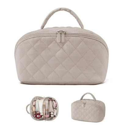 Petition Makeup Bag for Women – Lay-Flat Wide Open Cosmetic Case in Faux Leather - Limited Time The Nichole Collection