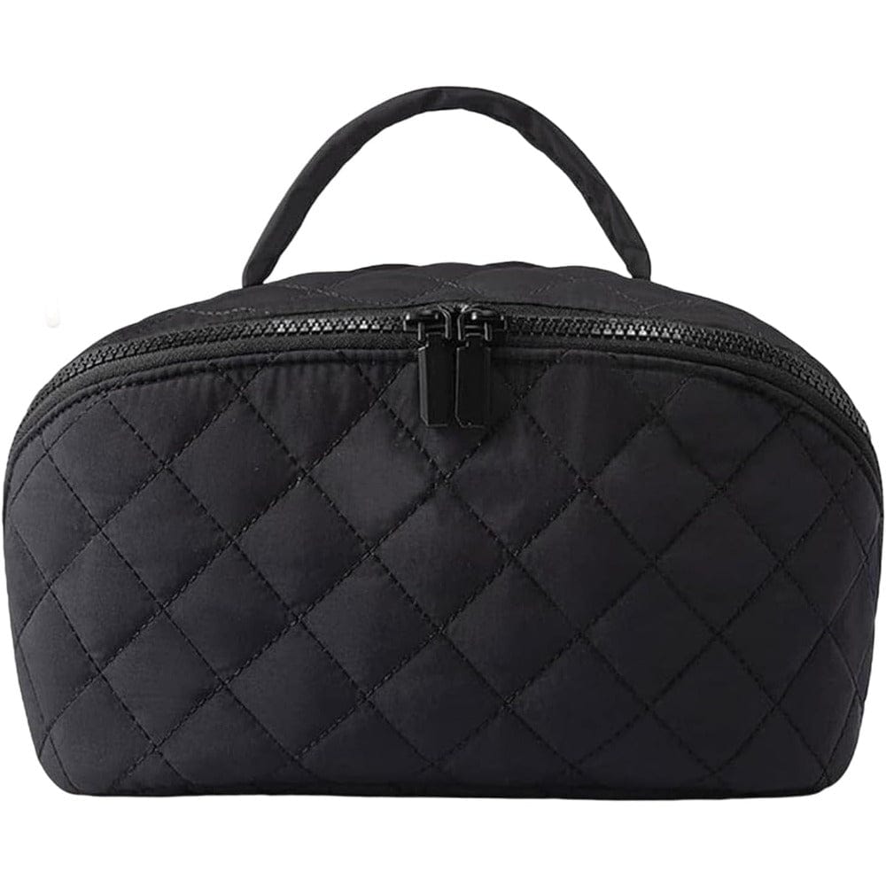 Petition Makeup Bag for Women – Lay-Flat Wide Open Cosmetic Case in Faux Leather Makeup Bag The Nichole Collection