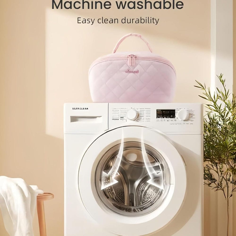 Petition Makeup Bag for Women – Lay-Flat Wide Open Cosmetic Case in Faux Leather Makeup Bag The Nichole Collection