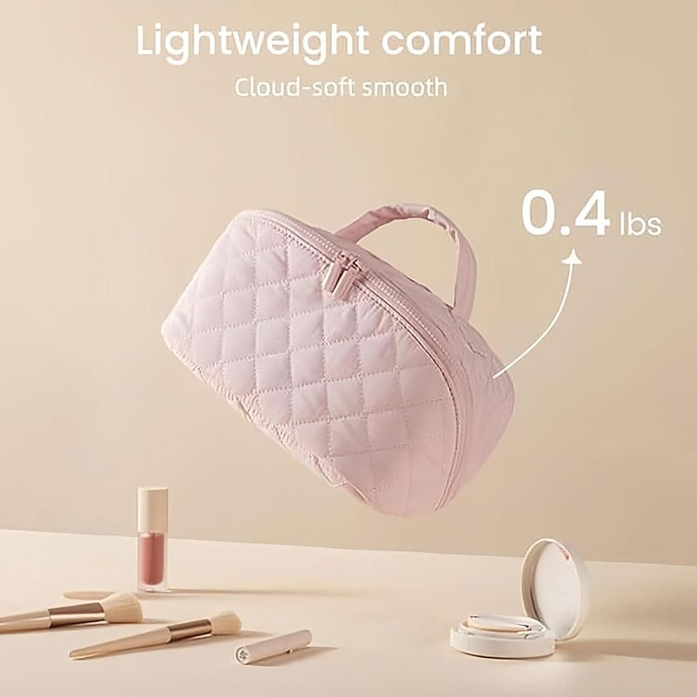 Petition Makeup Bag for Women – Lay-Flat Wide Open Cosmetic Case in Faux Leather Makeup Bag The Nichole Collection