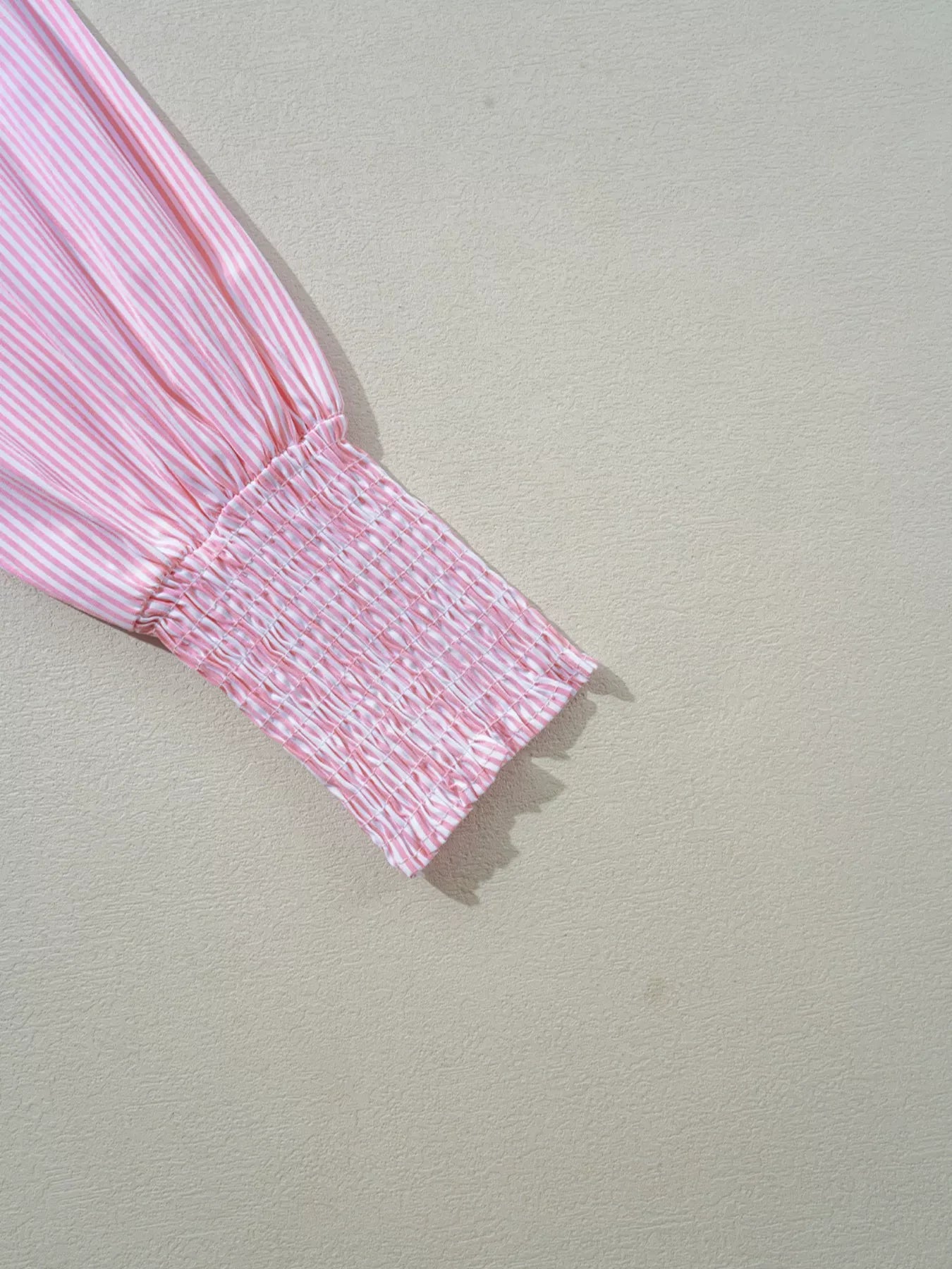 Pinstripe Smocked Cuff Button-Down Blouse The Nichole Collection - Official Site